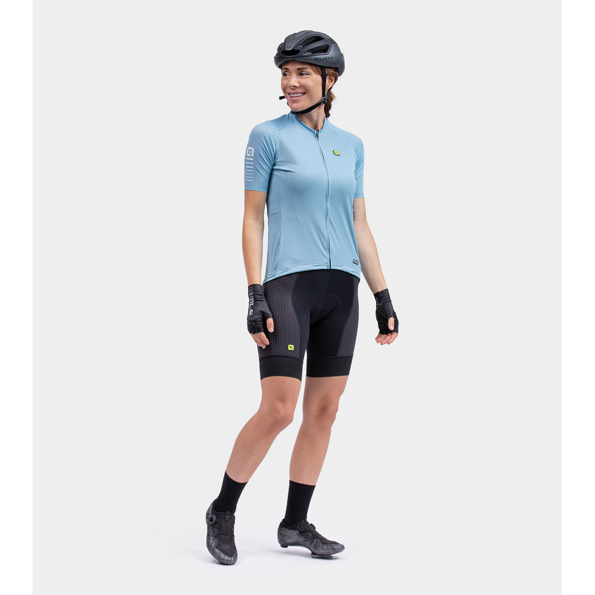 Ale R-EV1 Silver Cooling Fietsshirt Korte Mouwen Lichtblauw Dames