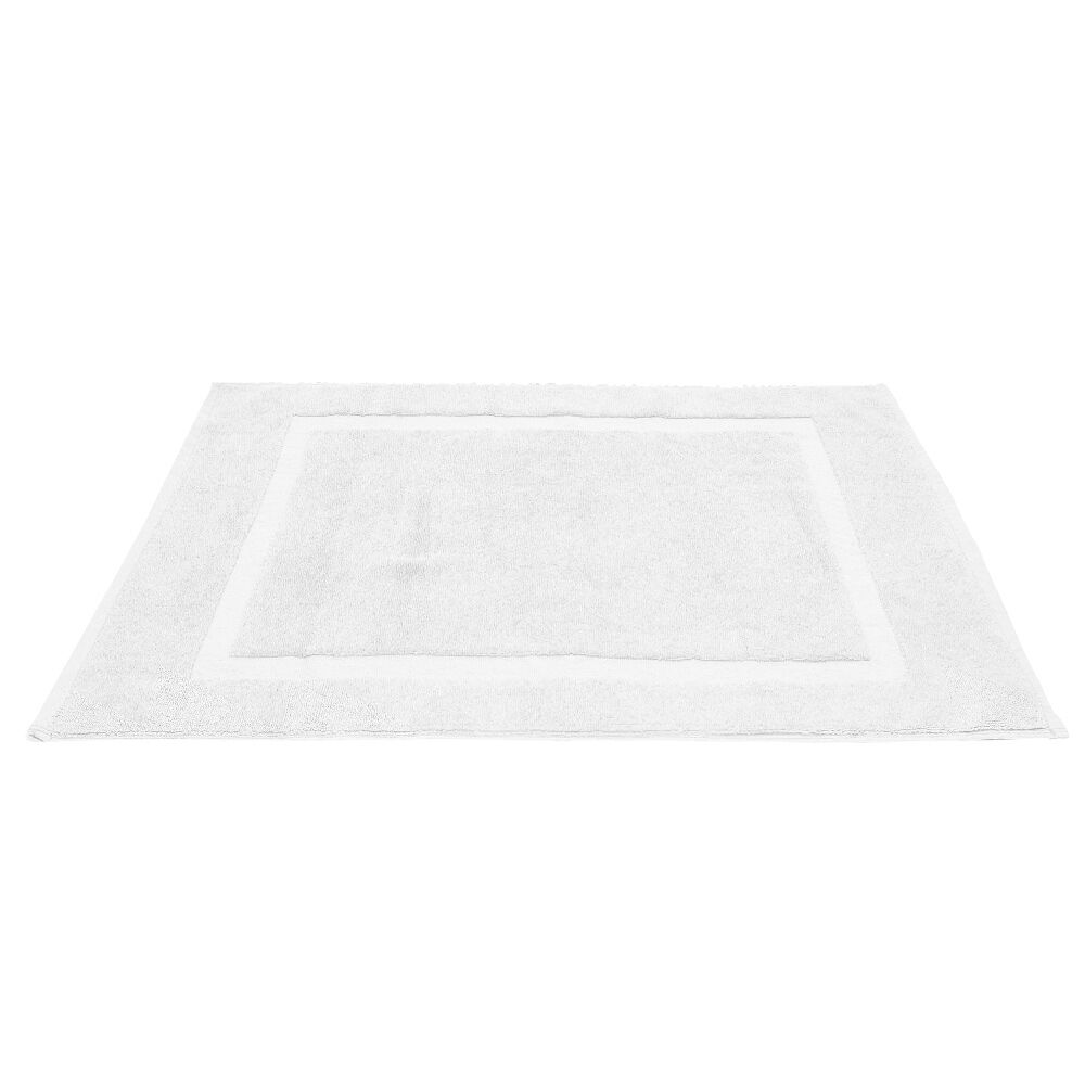Tapis salle de bain coton blanc 70x40 cm