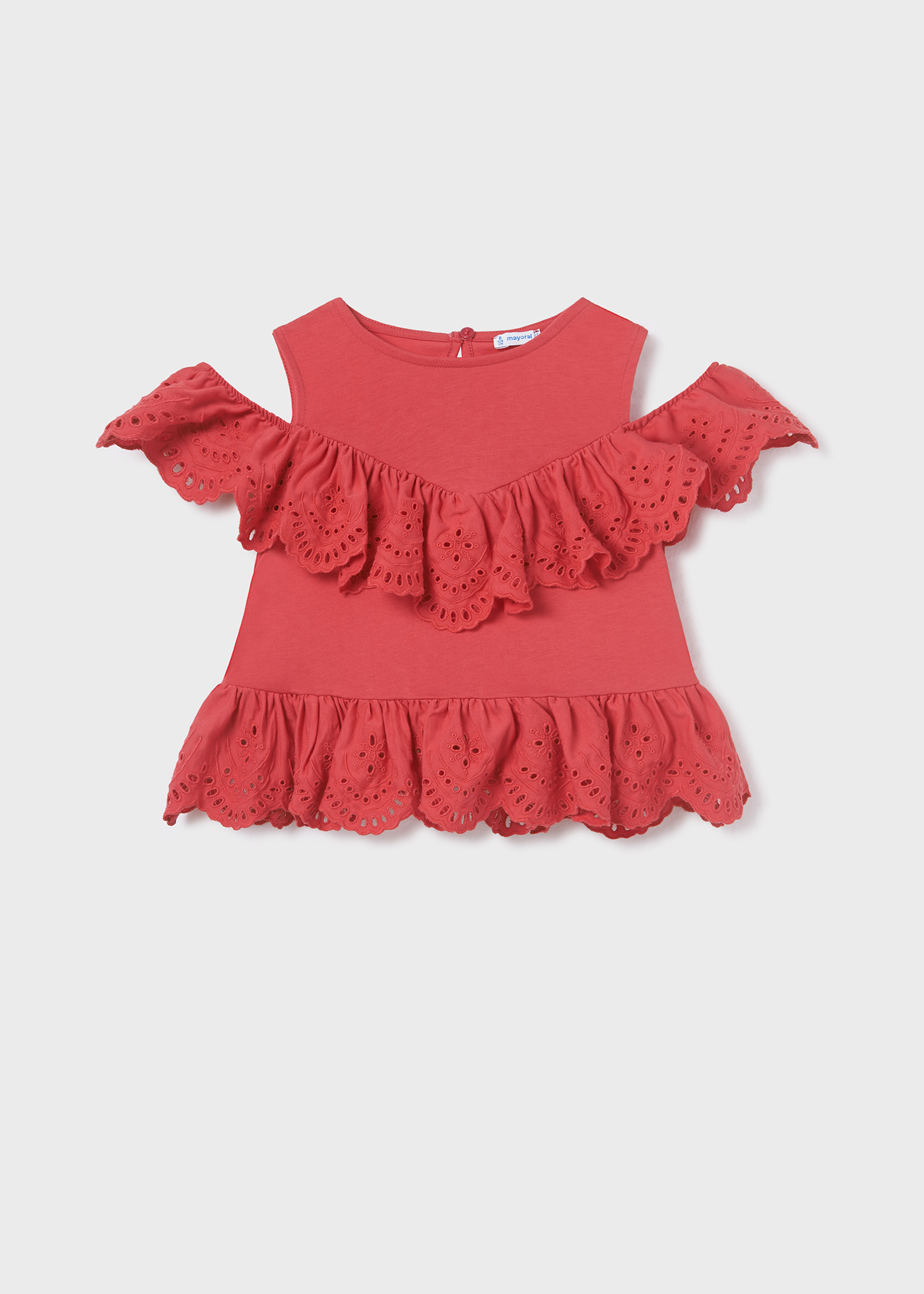 Blusa com bordados em algodão sustentável para meninas