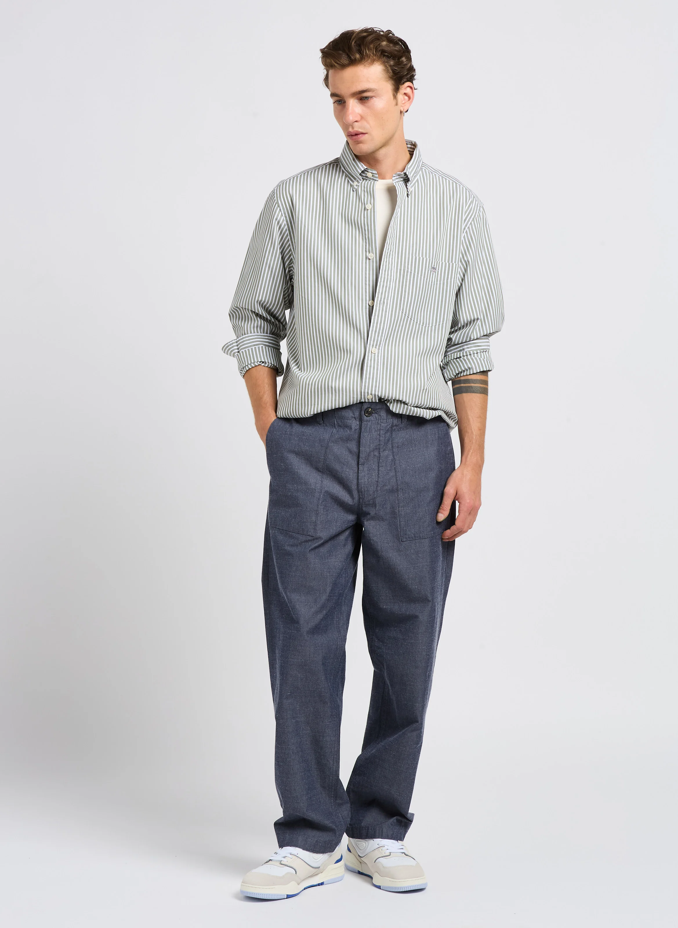 FLINT - Pantalon droit en coton bio | Bleu