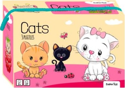 Katte Puslespil - Little Bright Ones - 3 Stk - 6, 9 + 12 Brikker