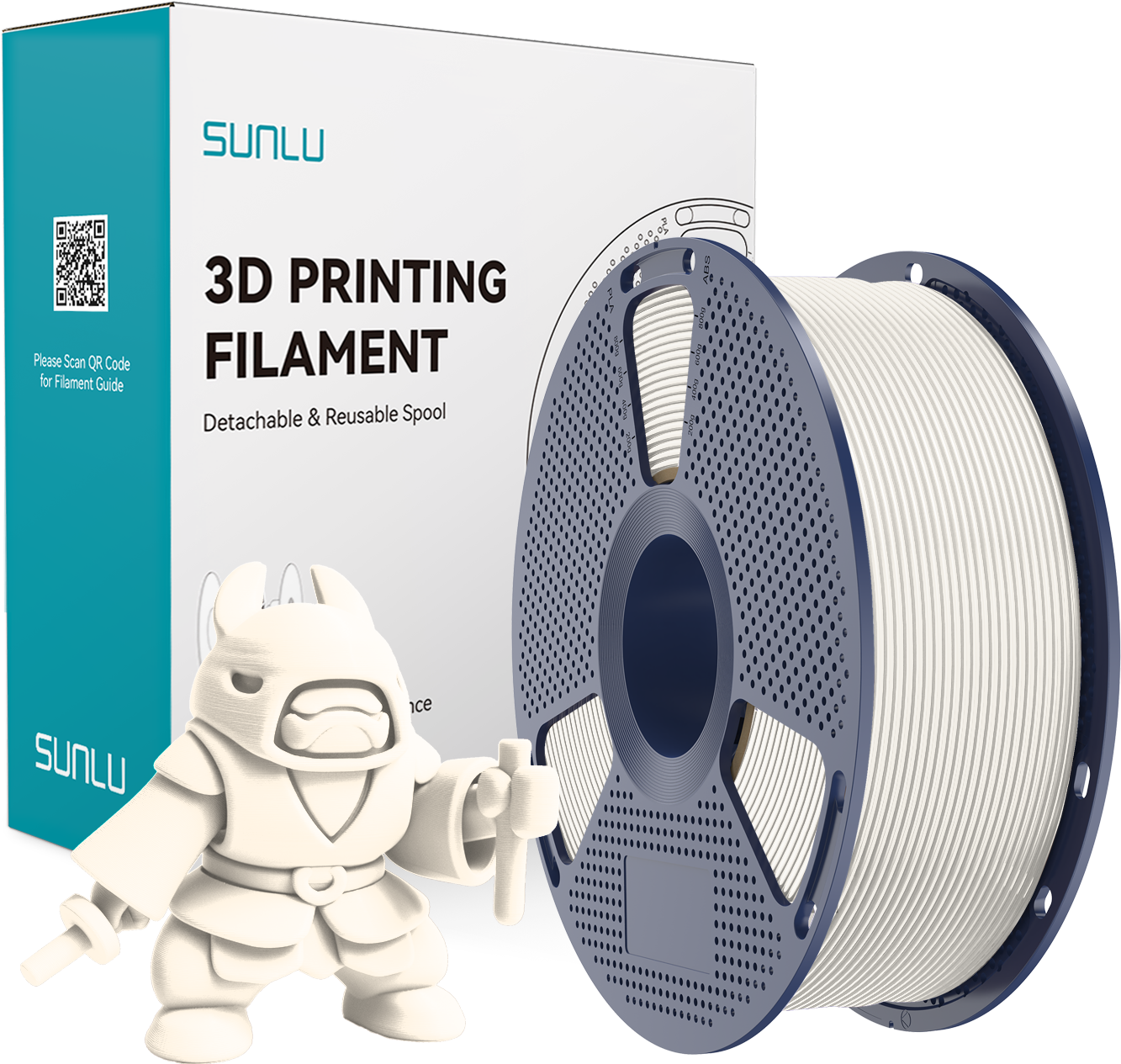 SUNLU  PLA Meta Cream White, 1,75 mm / 1000 g    Modifiziertes PLA Material für den High Speed Druck
