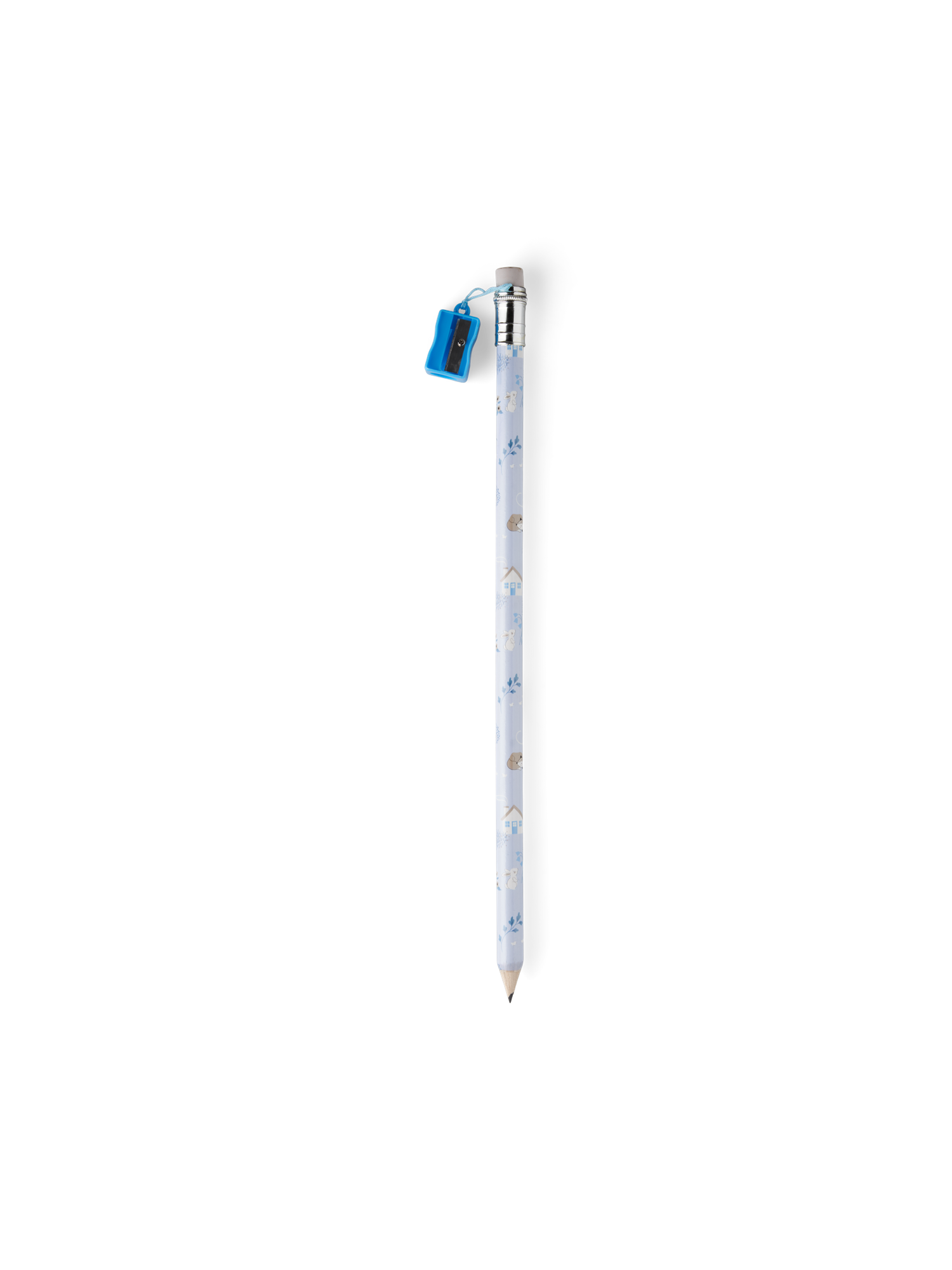 Stor blyant med viskelæder | Poppeltræ. 39 cm. | Light Blue