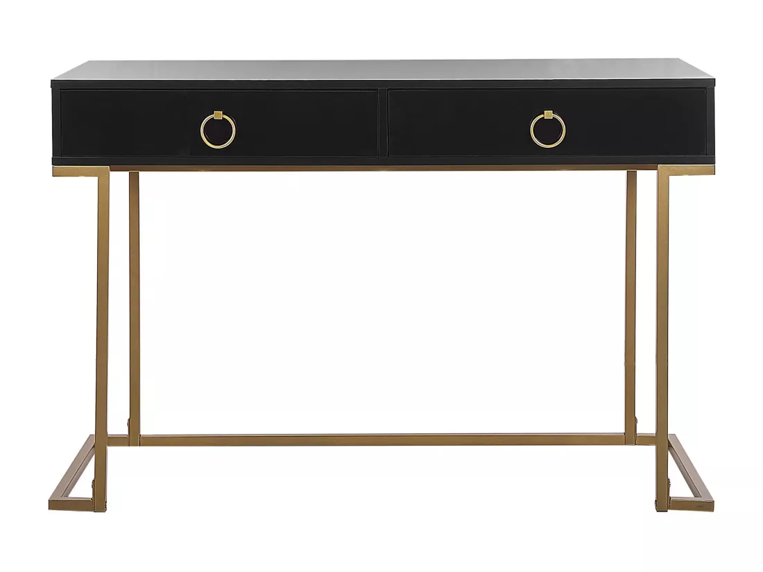 Console noire et dorée 2 tiroirs WESTPORT