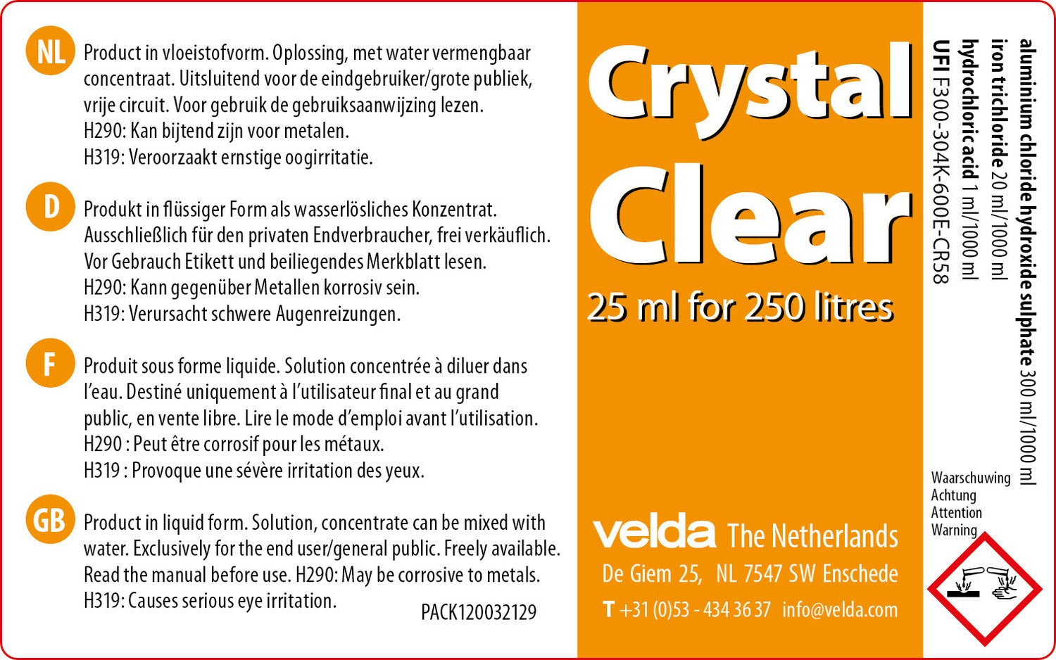 Velda Crystal Clear 1000 ml