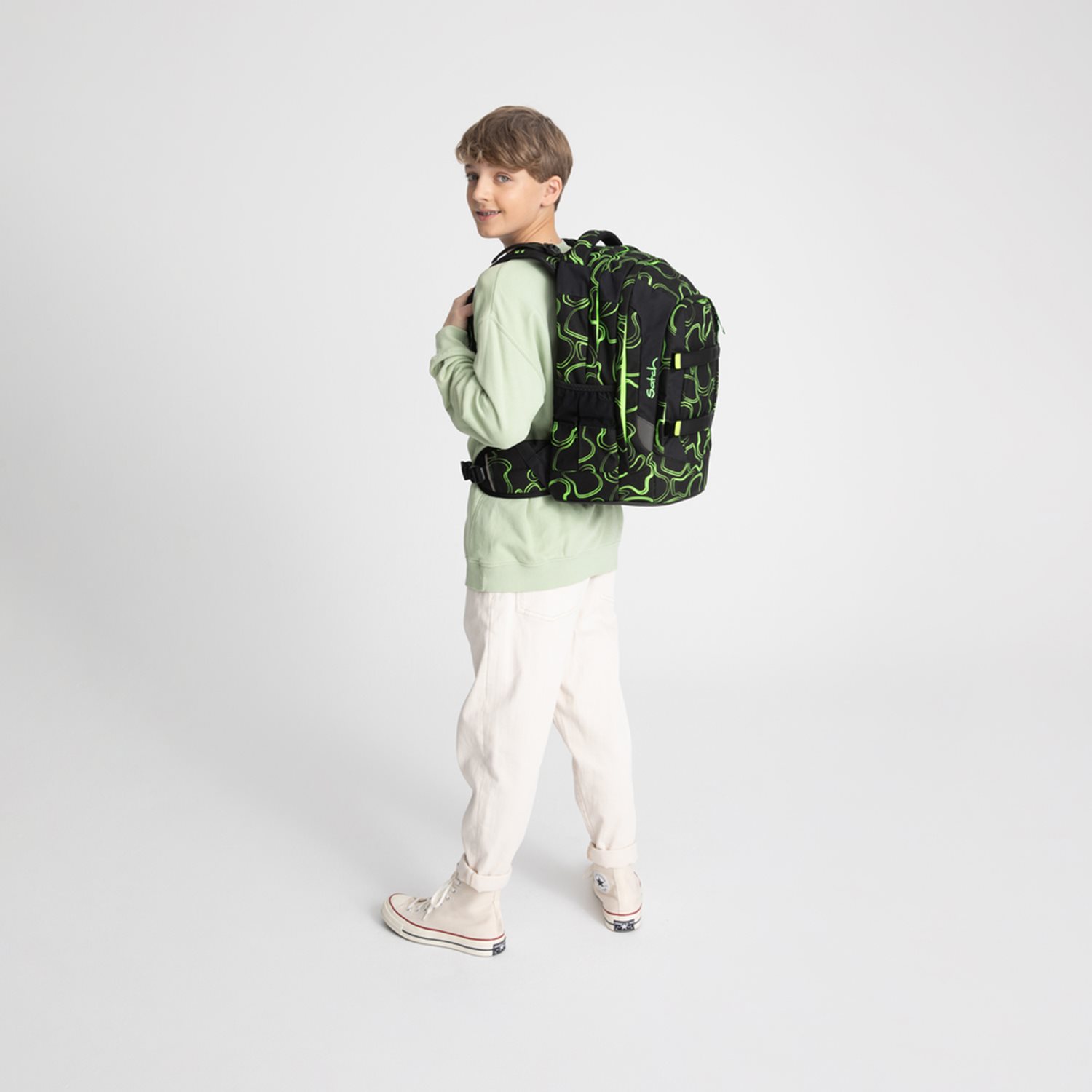 Satch Pack School Rugzak green supreme