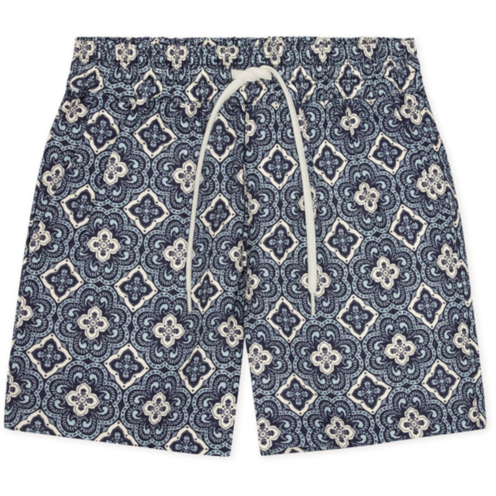 Køb Les Deux Kids Blue Fog Harry Arabesque AOP Shorts