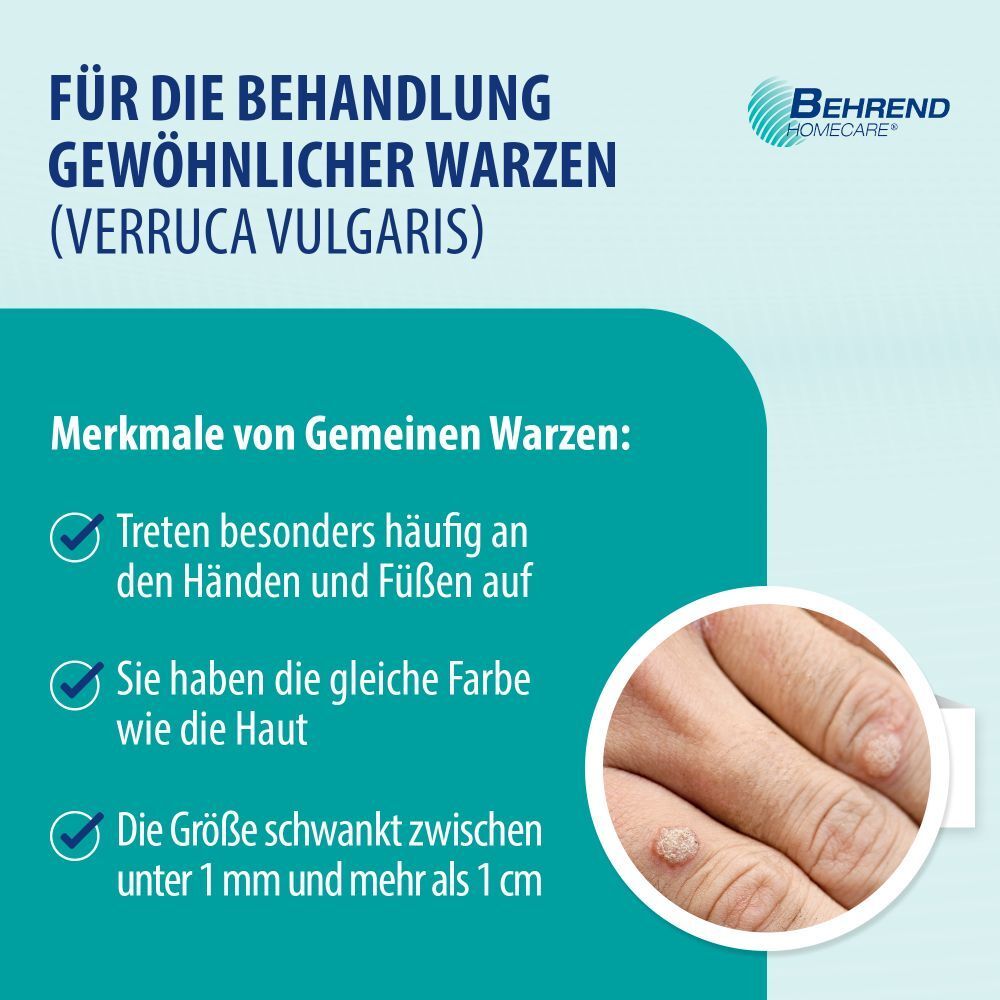 Behrend Warzenmittel für Hand & Fuß - Effektive Warzen Verätzung ohne Schmerzen -  Hygienisch & sicher