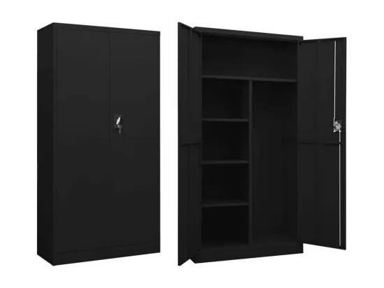 Armoire à casiers Noir 90x40x180 cm Acier