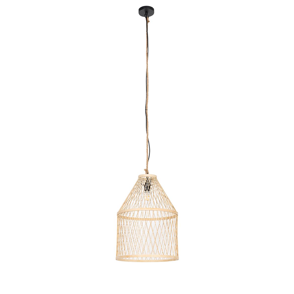 Landelijke buiten hanglamp rotan 40x55 cm - Calamus