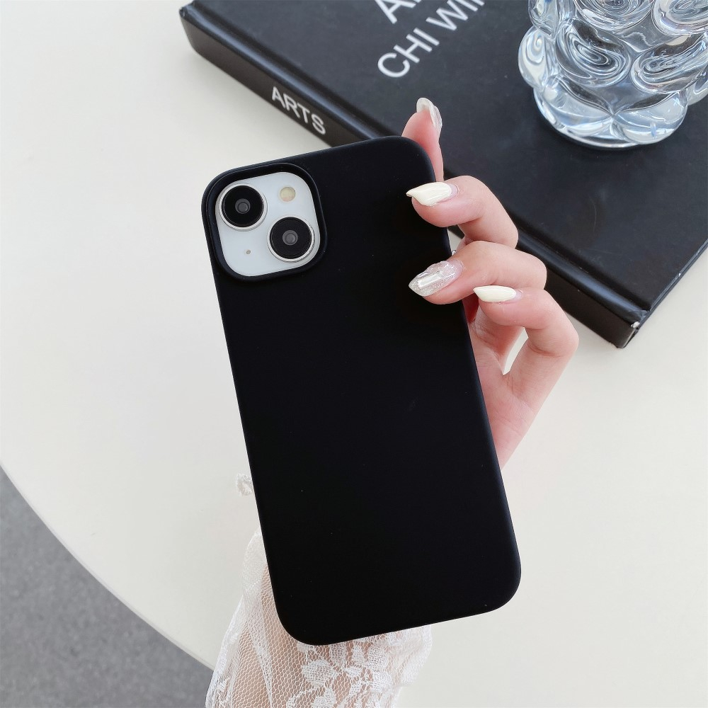 iPhone 15 MagSafe Silikon Case Hülle - Schwarz