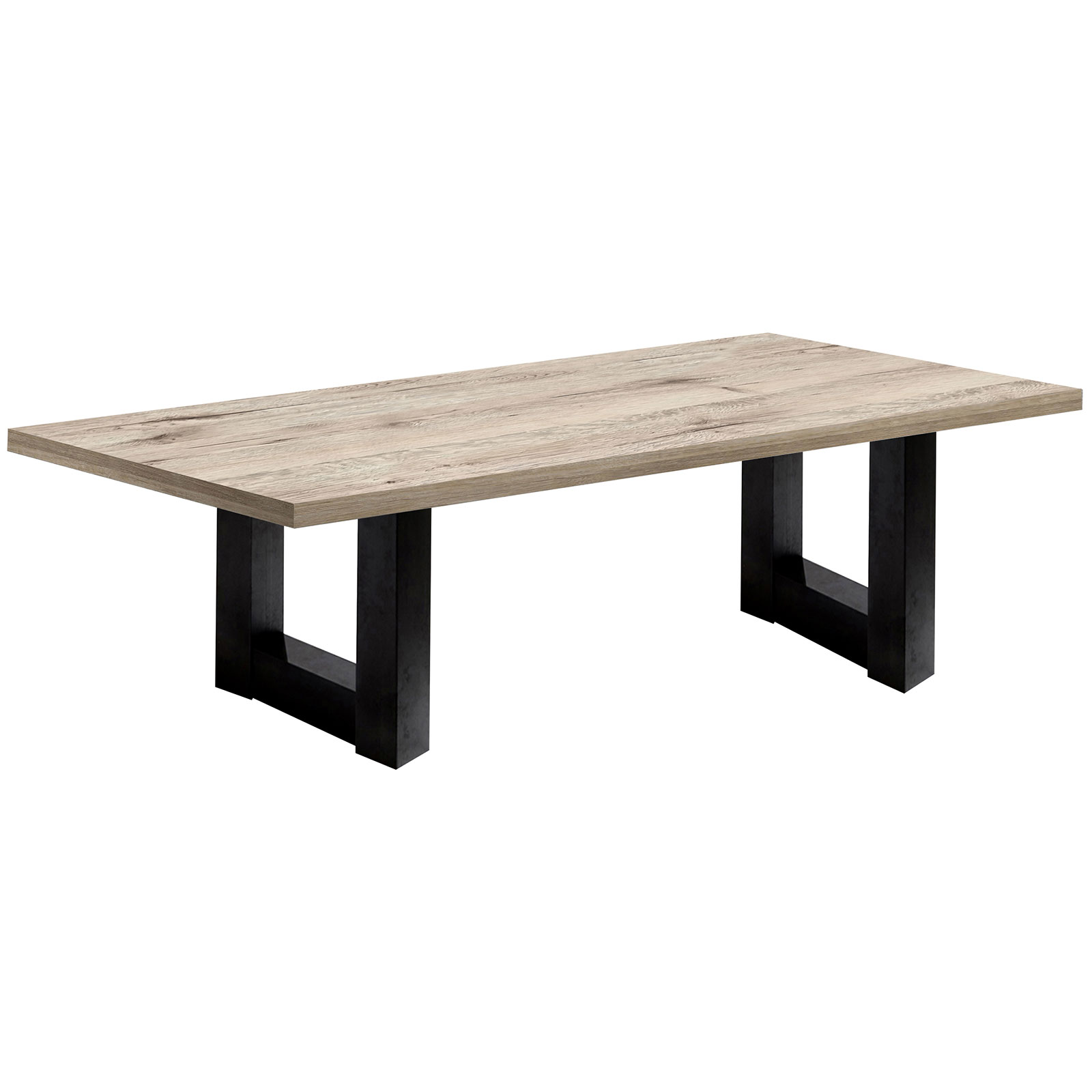 Couchtisch - Schwarzstahl-Sandeiche - U-Gestell - 120x70 cm
