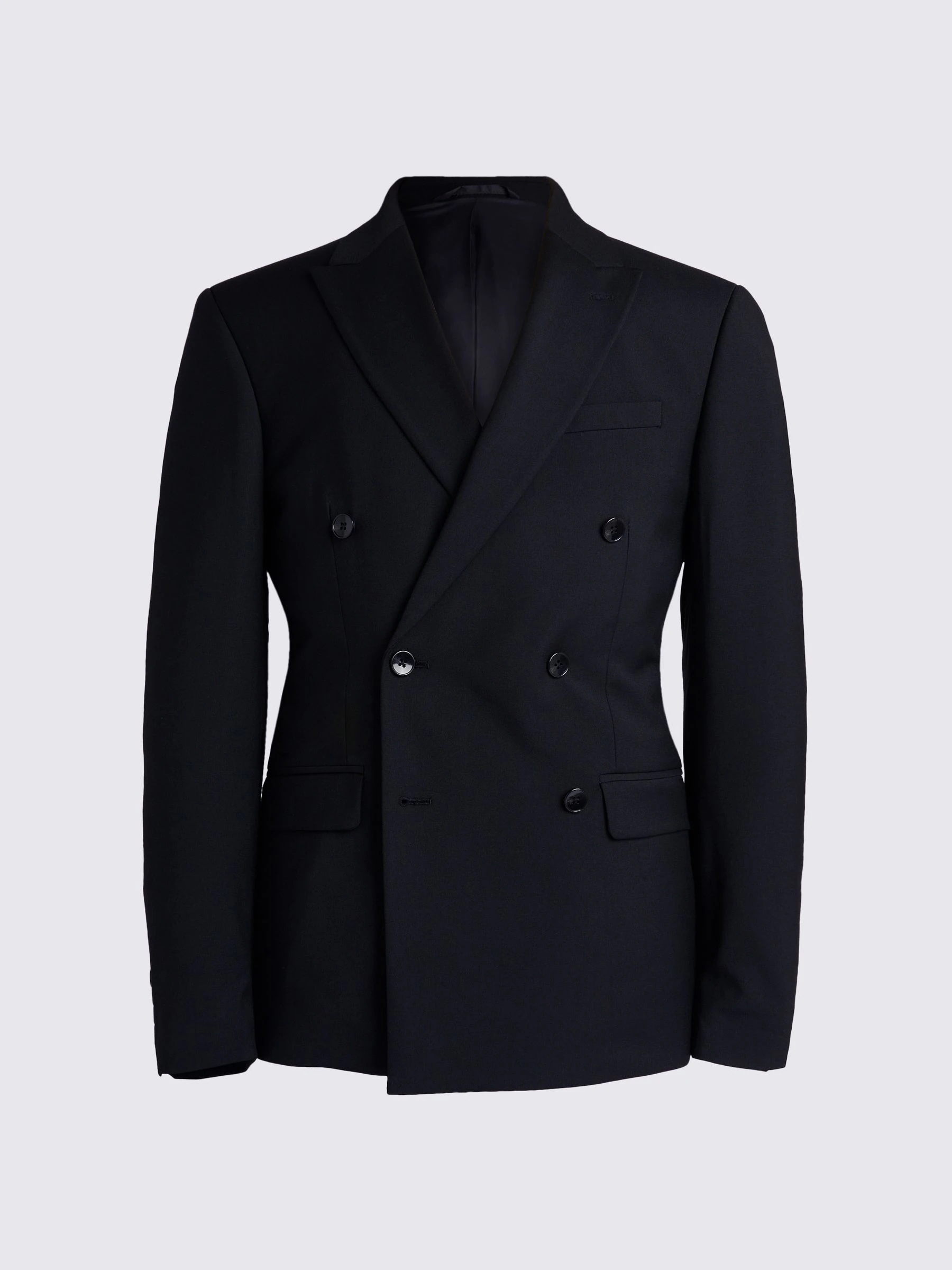 Zwart - MOSS Slim-fit stretchcolbert
