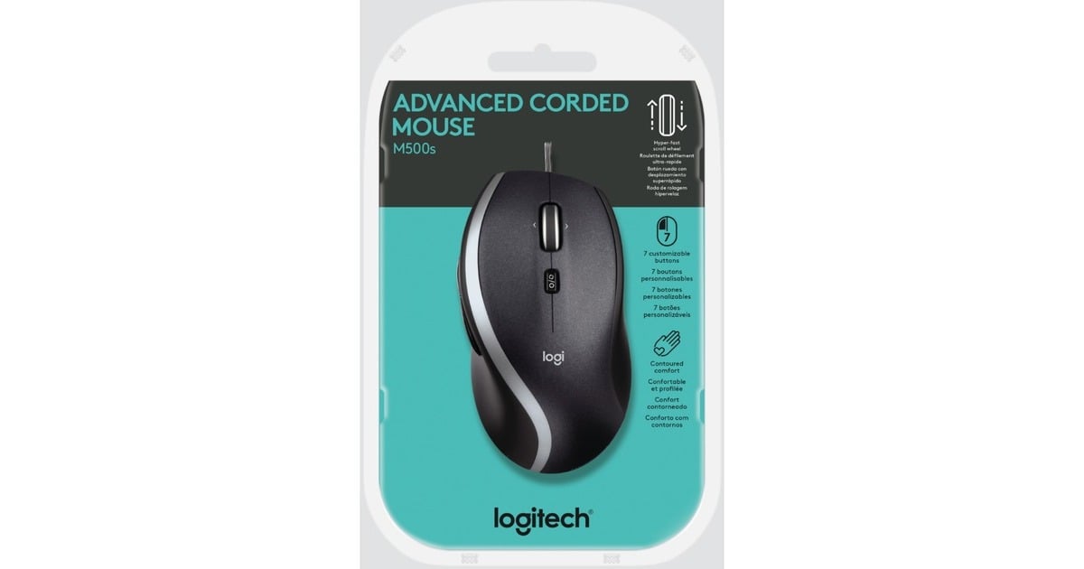 LogitechM500s Advanced Corded Mice muis  (Zwart, 400-4000 dpi)