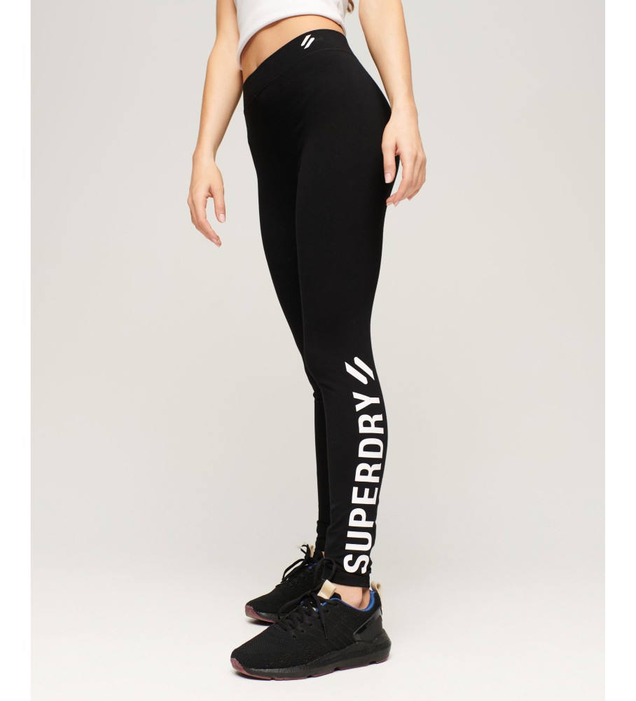 Leggings Superdry Core Sport pretas