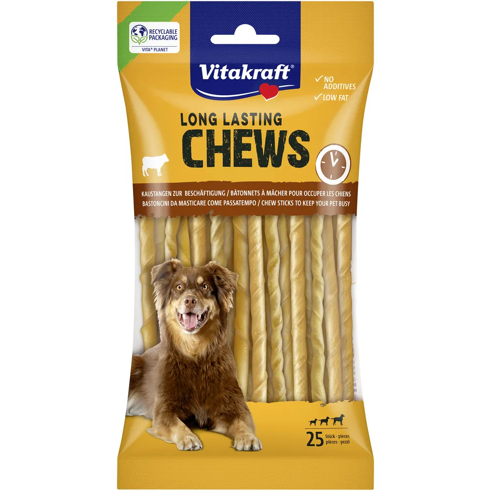 Vitakraft LONG LASTING CHEWS tyggestænger, drejet, 12,5cm - 130 g.