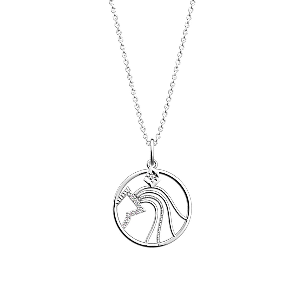 Collier Les Georgettes Verseau argenté 20mm