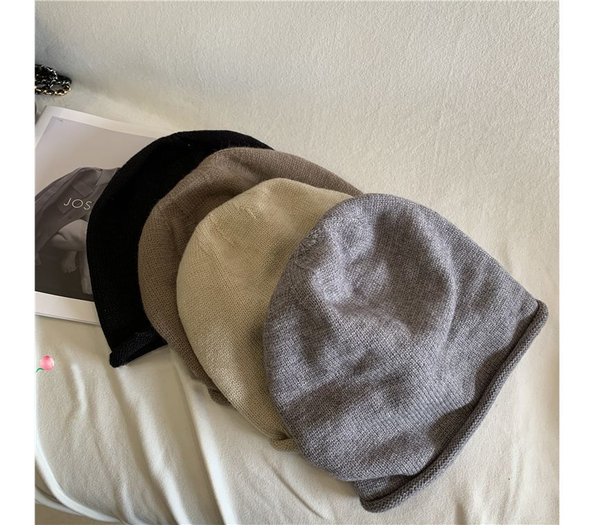 HATHOT - Effen gebreide slouchy muts