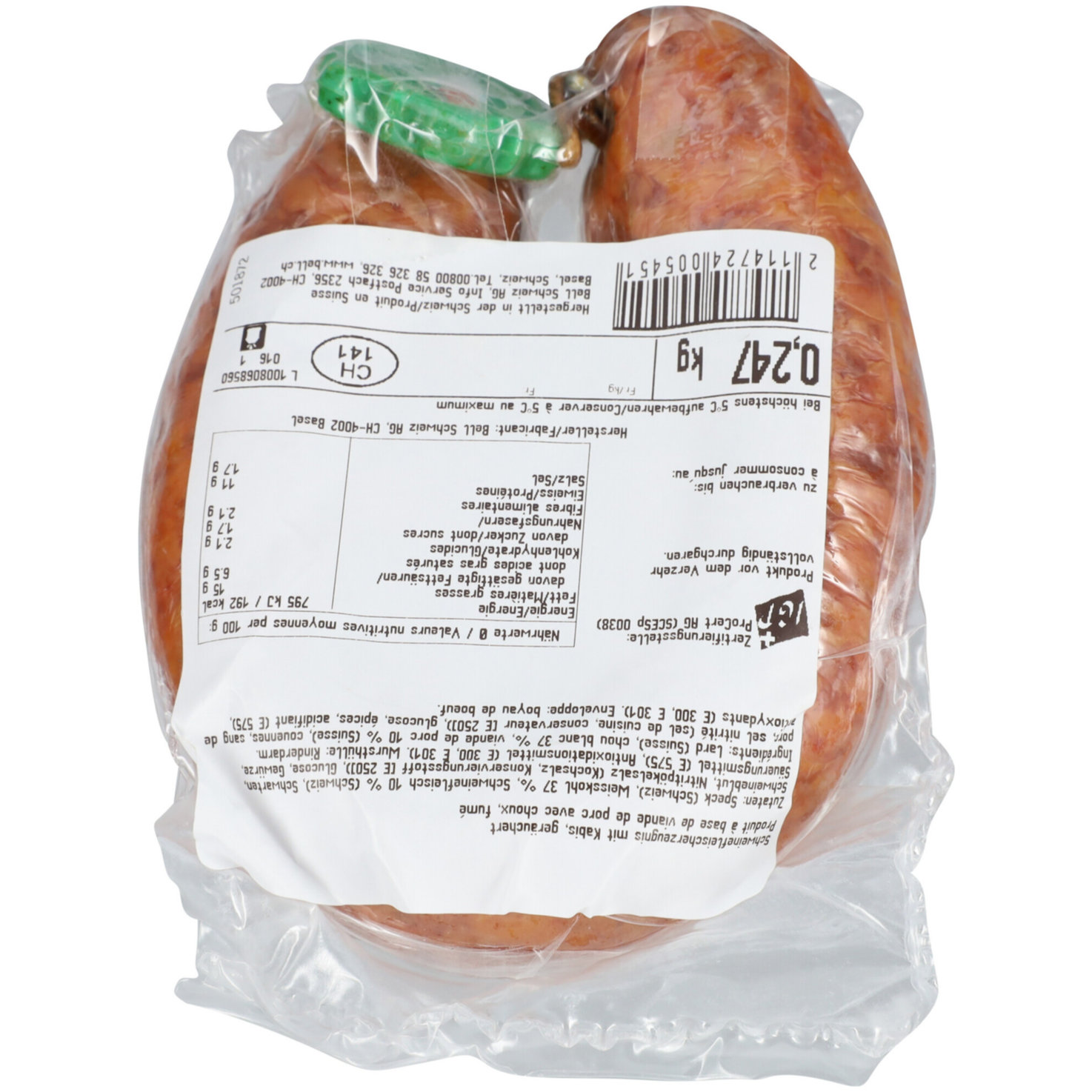 Bell Saucisse aux choux 250g