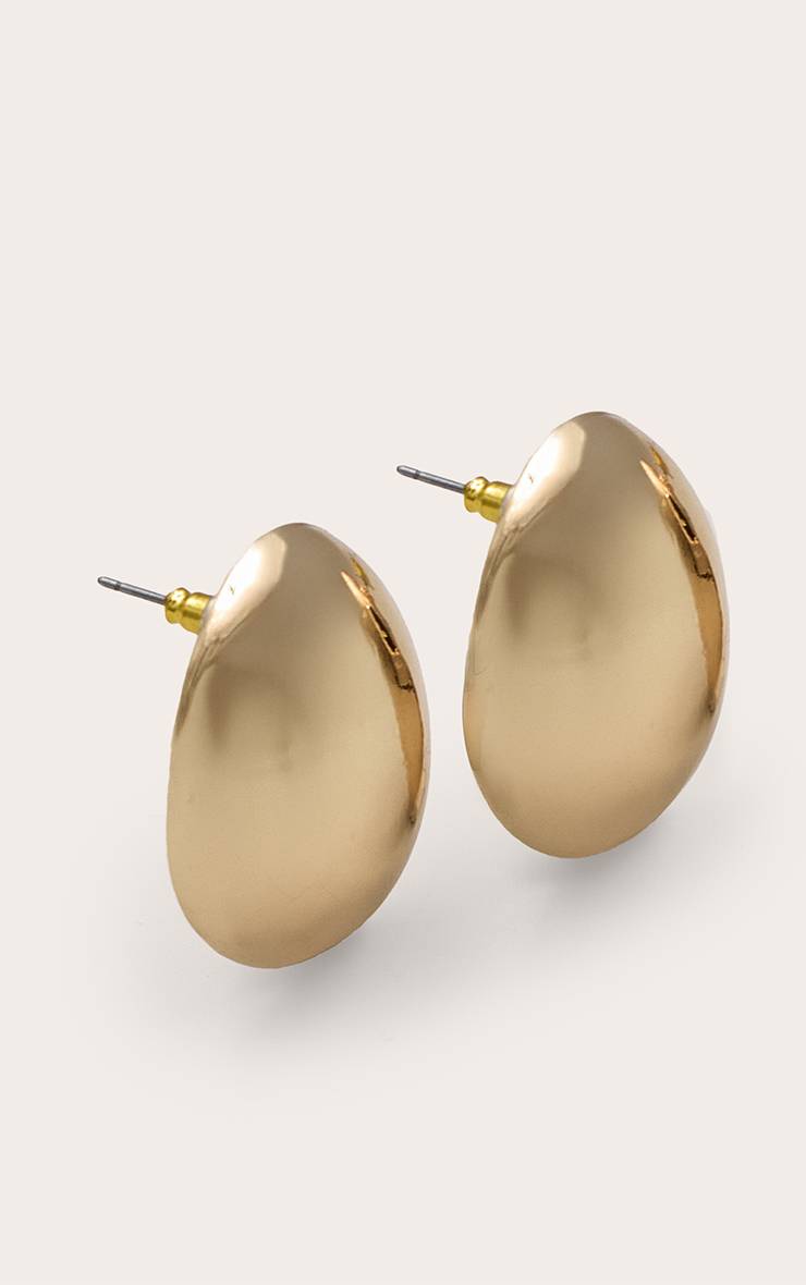 Doré Boucles D'oreilles Synthétiqueces Ovales Volumineuses