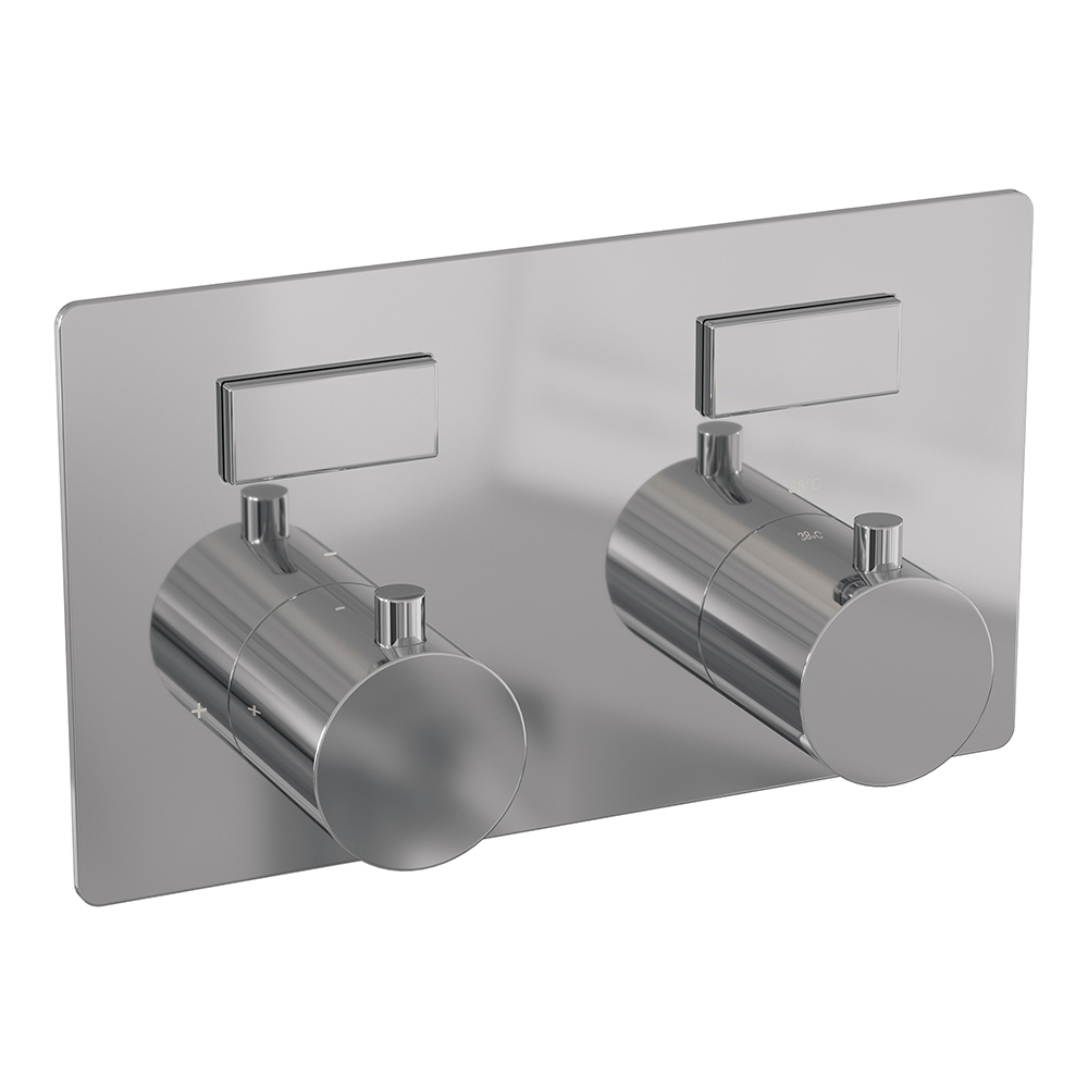 Brauer Chrome Edition thermostatische inbouw badkraan met badvulcombinatie en 3 standen handdouche set 4 chroom