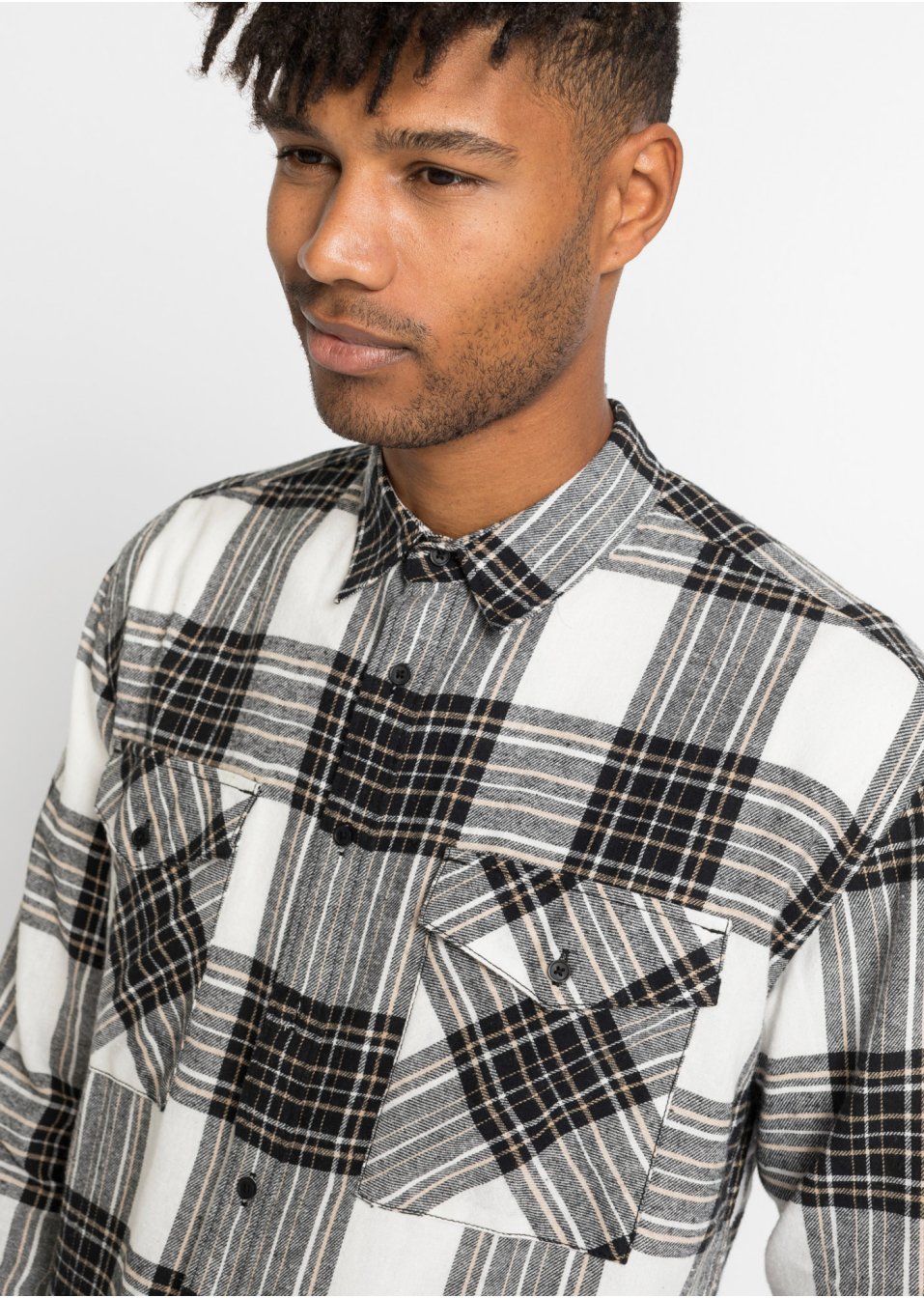 Chemise manches longues en flanelle, Loose Fit