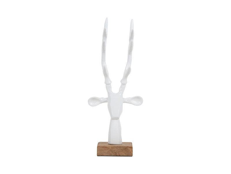 Statue Reindeer Head PT4155SI Brushed silver