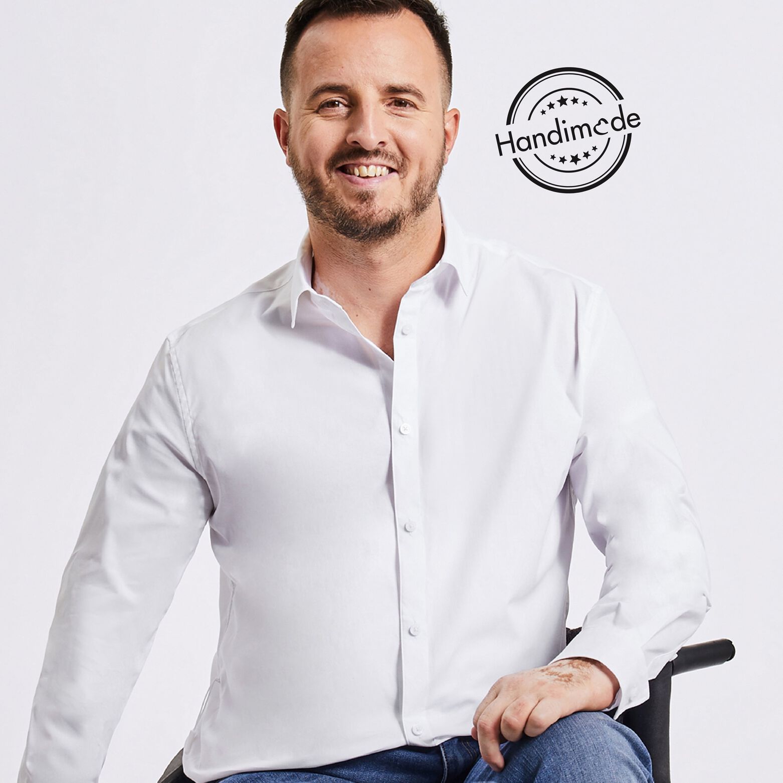 Chemise regular pour personne à mobilité réduite Blanc