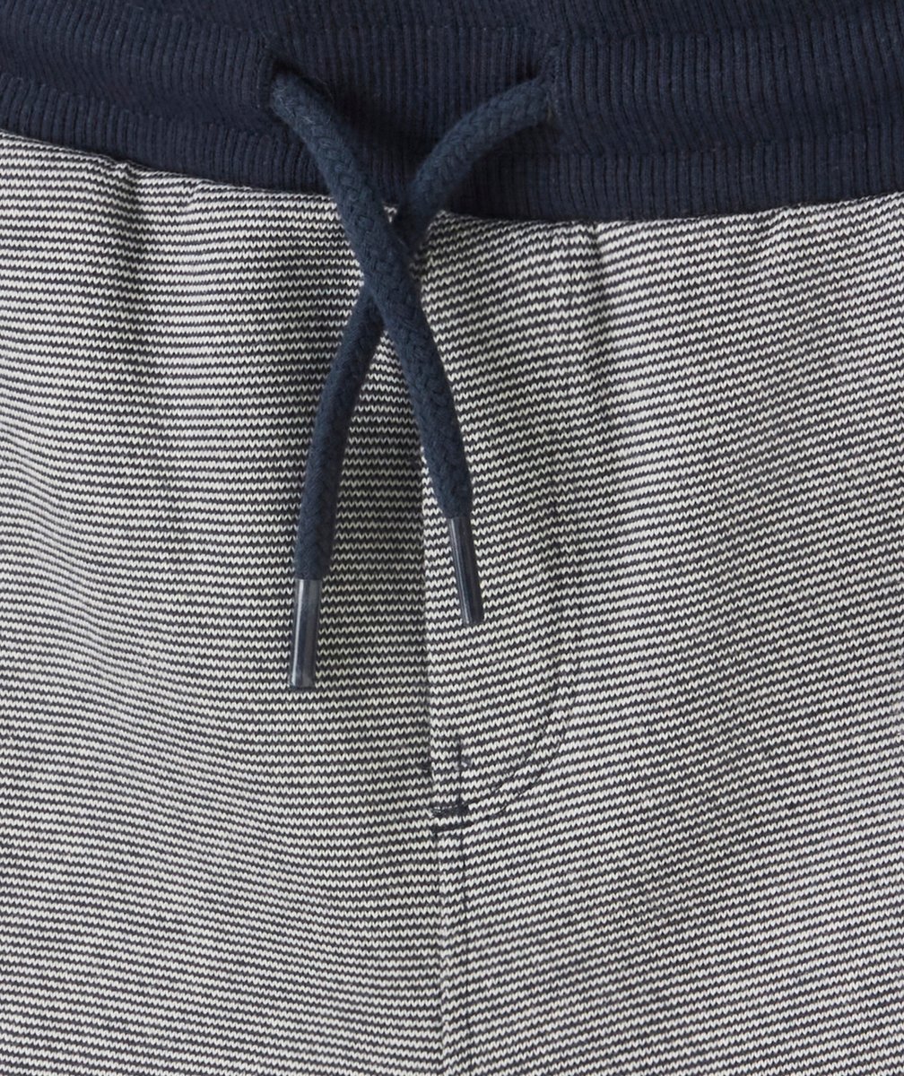 BERMUDA GARÇON EN COTON RAYÉ BLEU ET BLANC