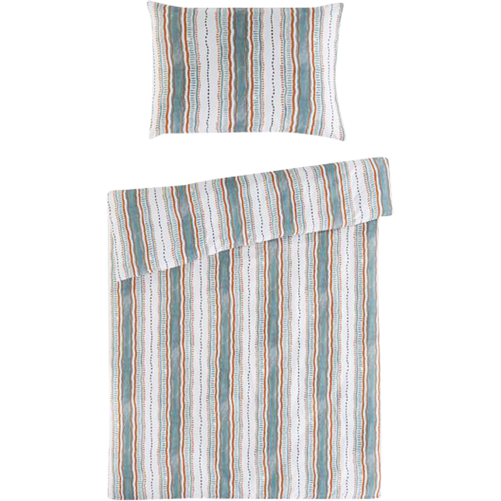 Bettwäsche Satin Fancy stripes grau 200x210 2x65x65 Bettanzug Fra