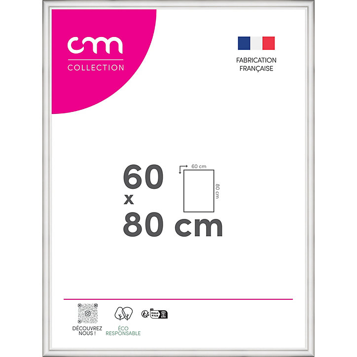 Cadre photo Bella cm Creation blanc mat l.84 x H.64 cm
