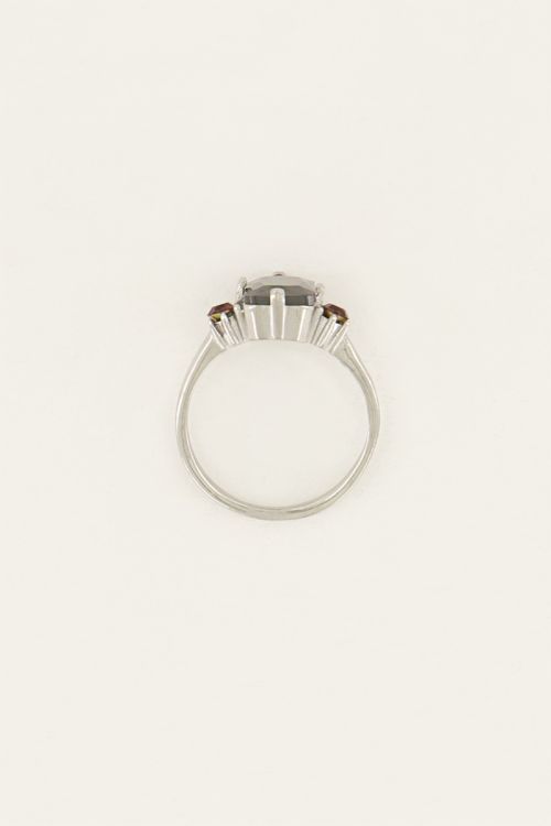 Vintage statement ring zwart kristal