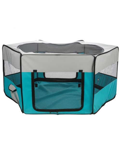 Trixie Ren Met Net En Bodem - Dierenverblijf - Ø150x65 cm 3920 g Turquoise Lichtgrijs