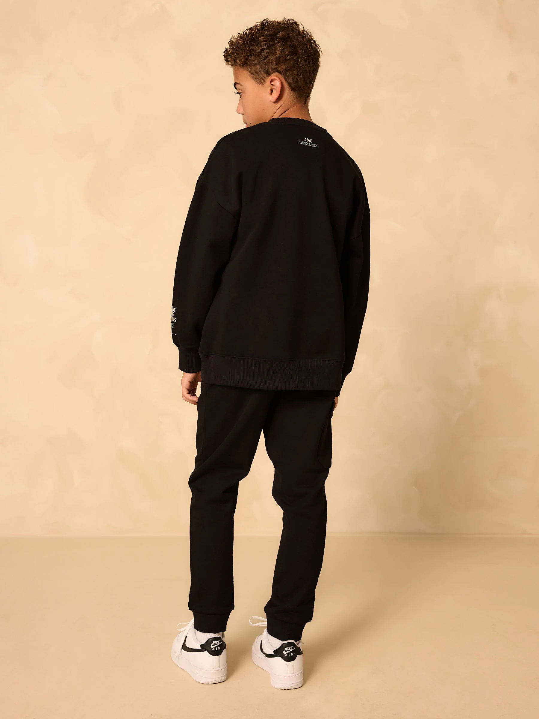 Zwart - Utility Crew Hoodie and Joggers Set