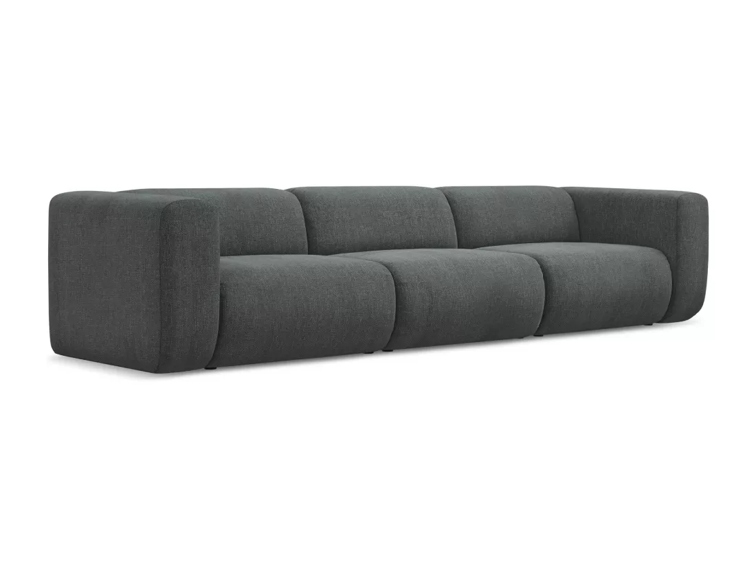 Canapé modulable 4 places en tissu chenille - graphite - EKAHI