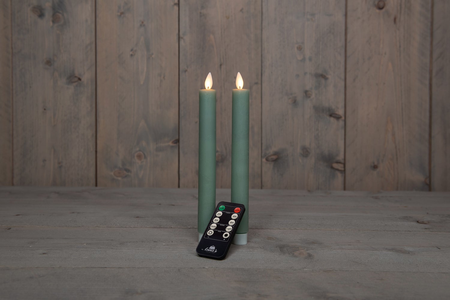 Anna's Collection LED dinerkaars groen D 2 H 23 cm 2 stuks