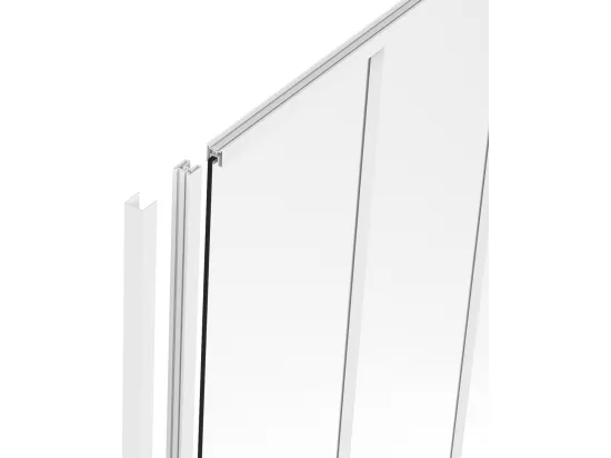 Poteau de terminaison pour verrière en aluminium thermolaqué - H105 cm - Blanc - BAYVIEW