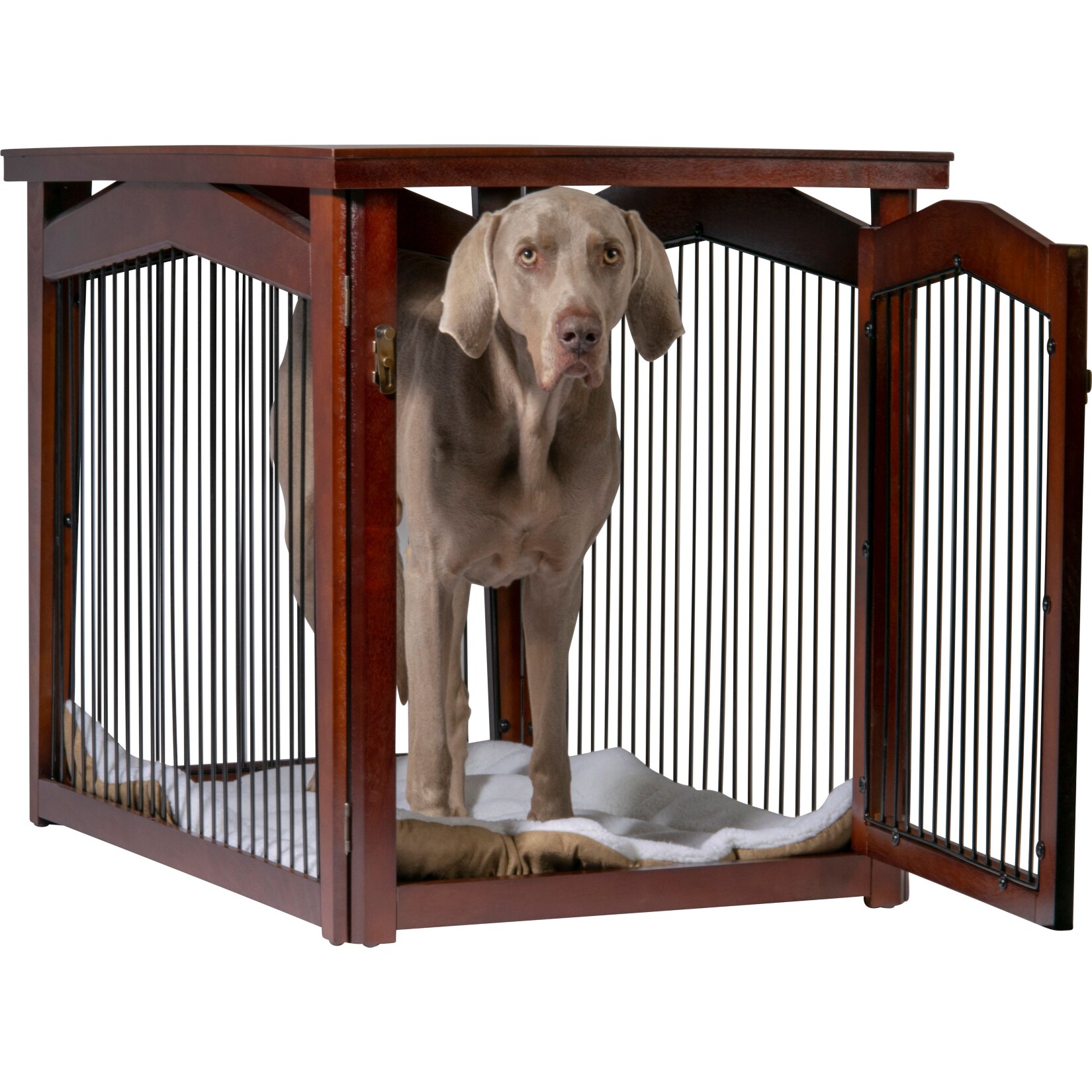 dobar Multifunktion Hundekäfig mit Tischoberfläche Größe L