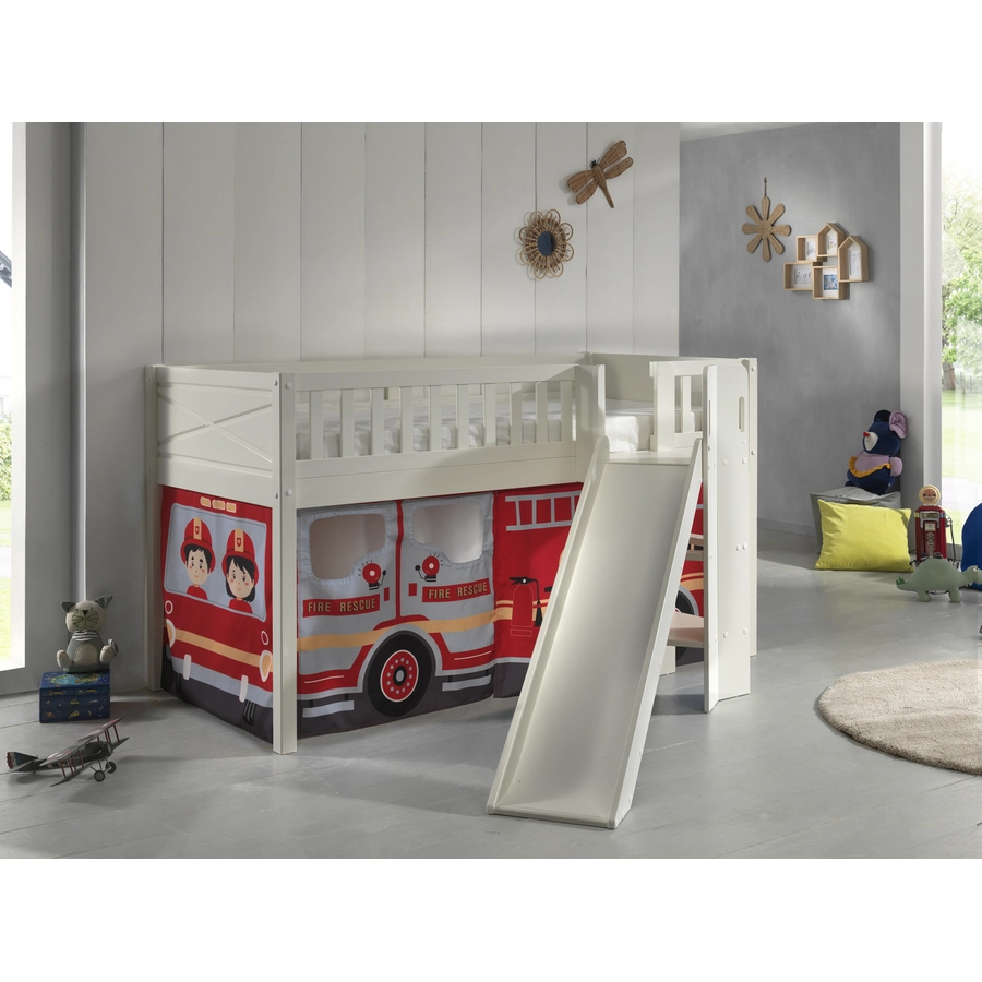 VIPACK Spielbett SCOTT 90 x 200 cm Fire Rescue weiß