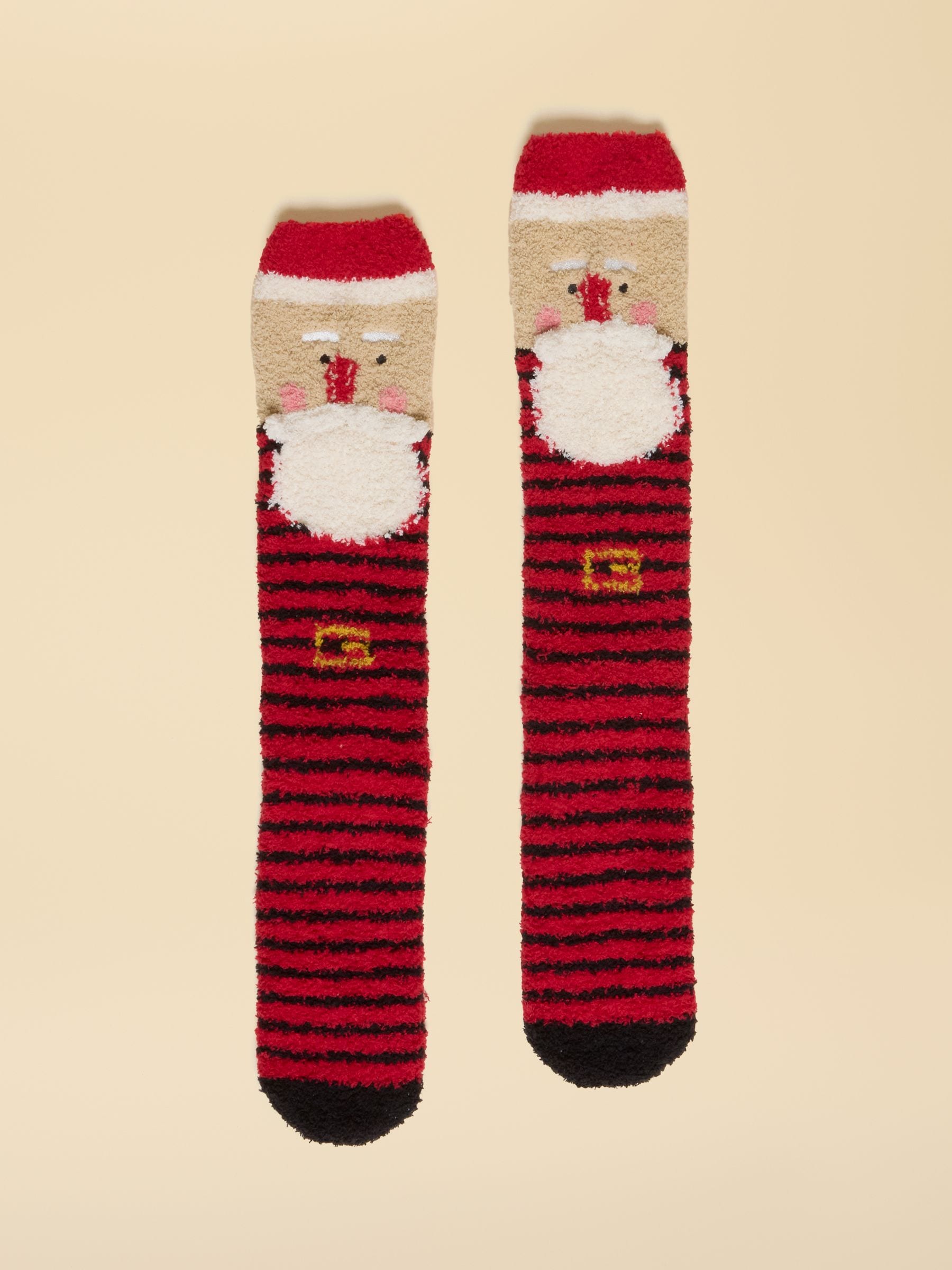 Rood en groen - Joules Men's Fluffy Stripe Socks