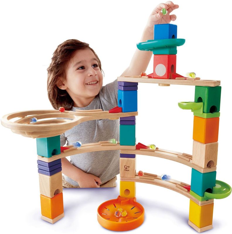 Hape - Quadrilla Cliffhanger - Houten Knikkerbaan - Veelkleurig - Educatief Speelgoed