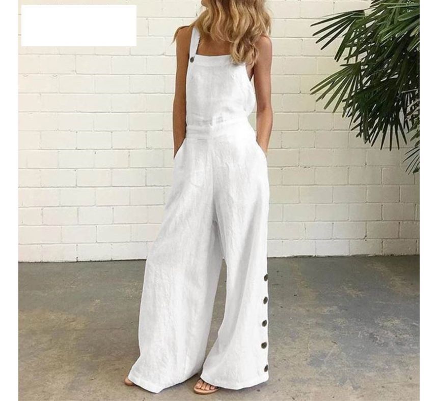 Bolgivy - Spaghettibandjes jumpsuit met wijde pijpen