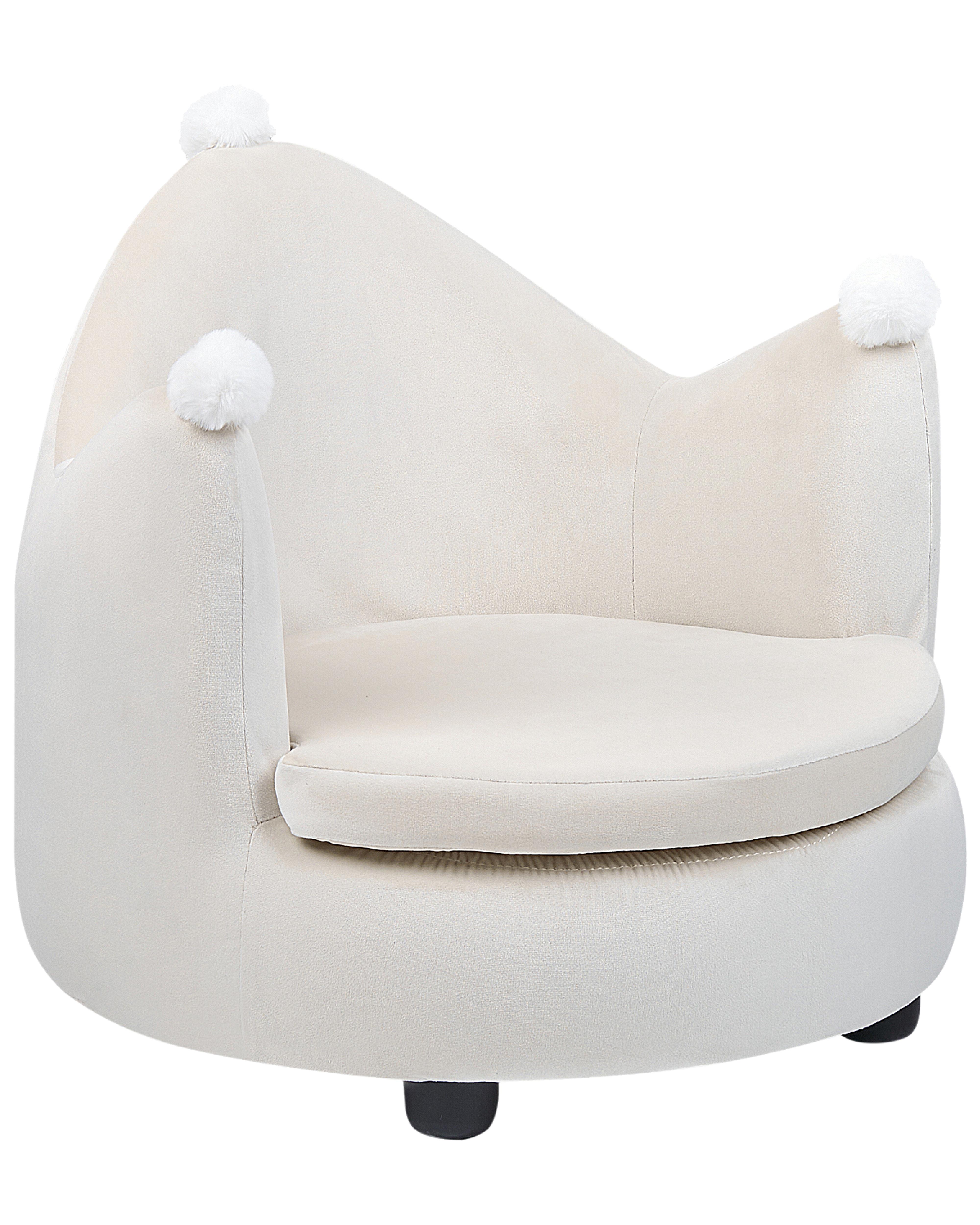 Kinderfauteuil Kroon VEGA Fluweel Lichtbeige
