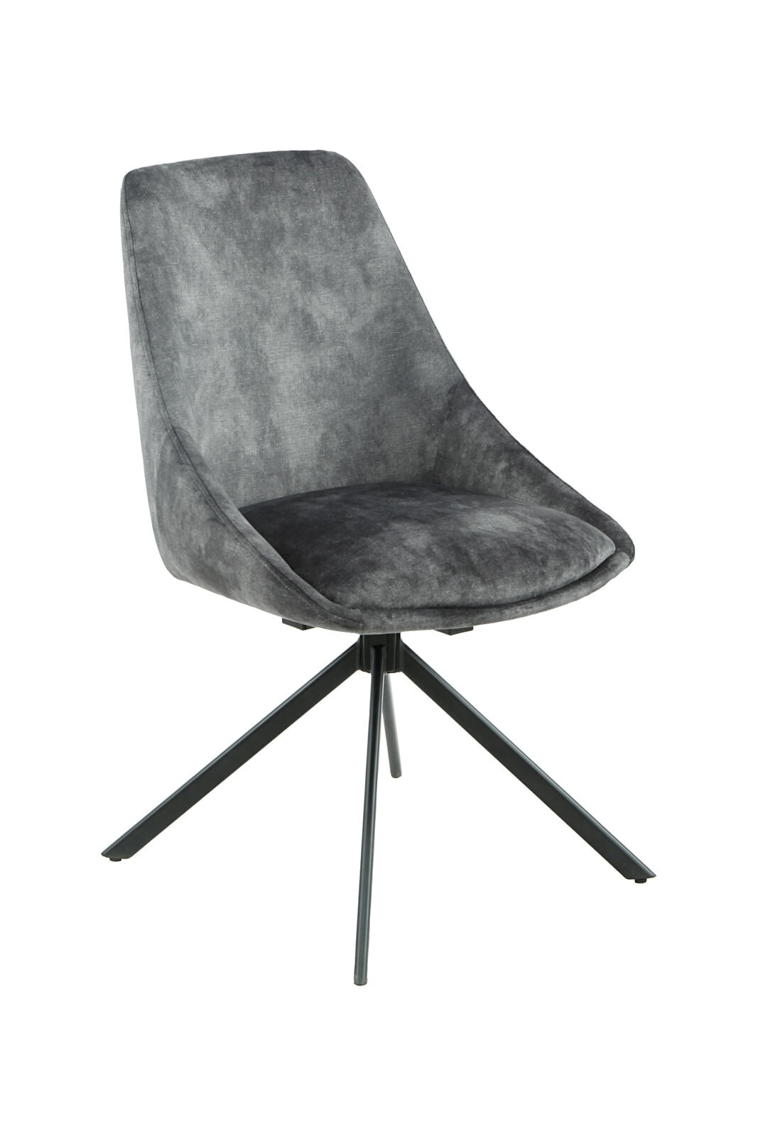 Stuhl Johanna Mikrofaser Vintage Samt anthrazit/schwarz