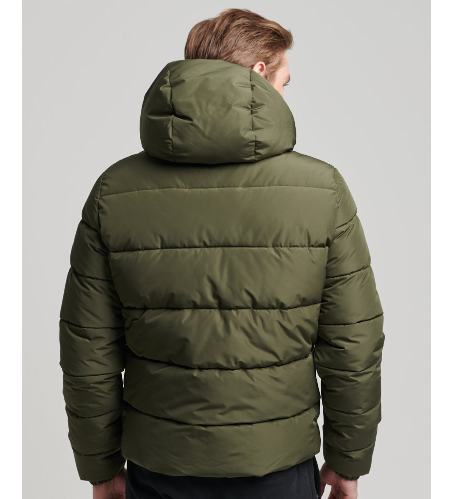 Jaqueta esportiva com capuz acolchoado Superdry, verde