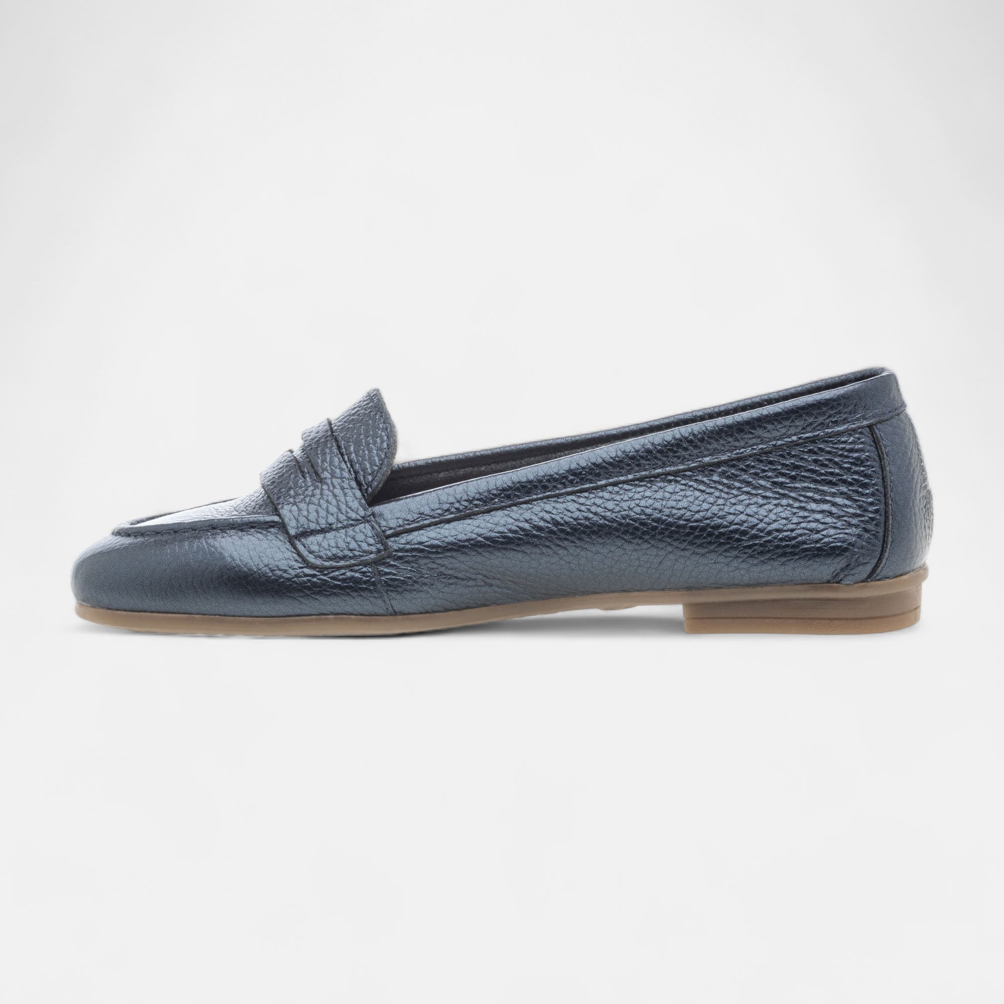 Mocassins Femme en cuir bleu marine