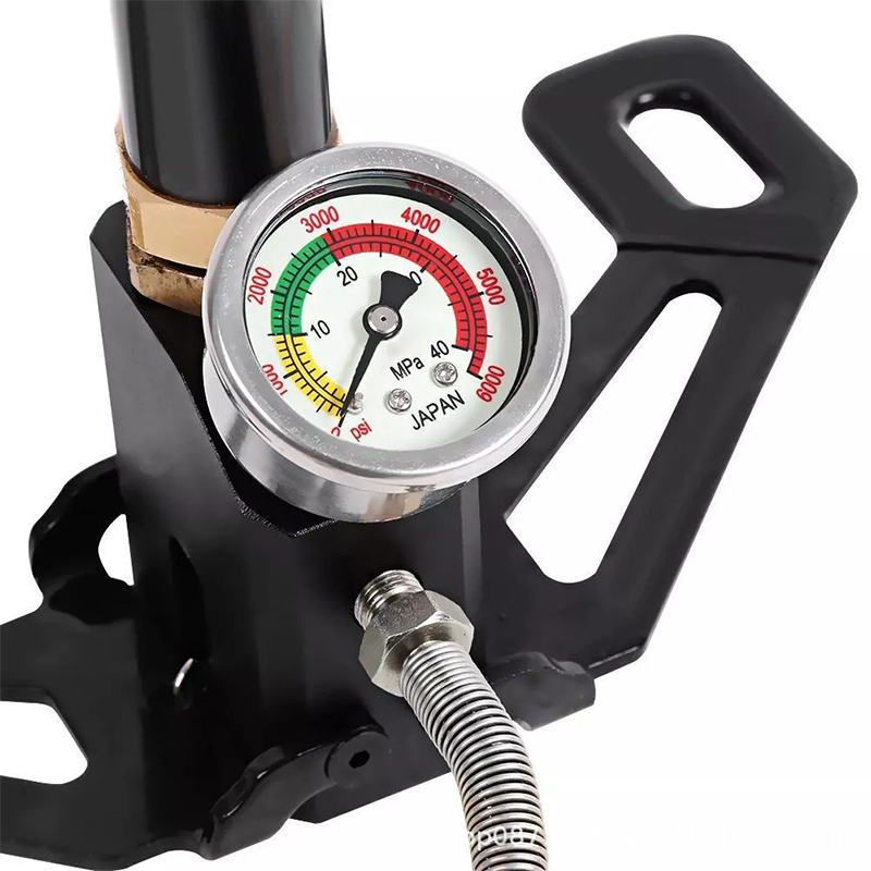 (6000PSI) Luftpumpe Hochdruck Reifenpumpe Standpumpe für Fahrrad / Velo / Motorrad / Autoreifen / Schlauchboot mit Schrader Ventil