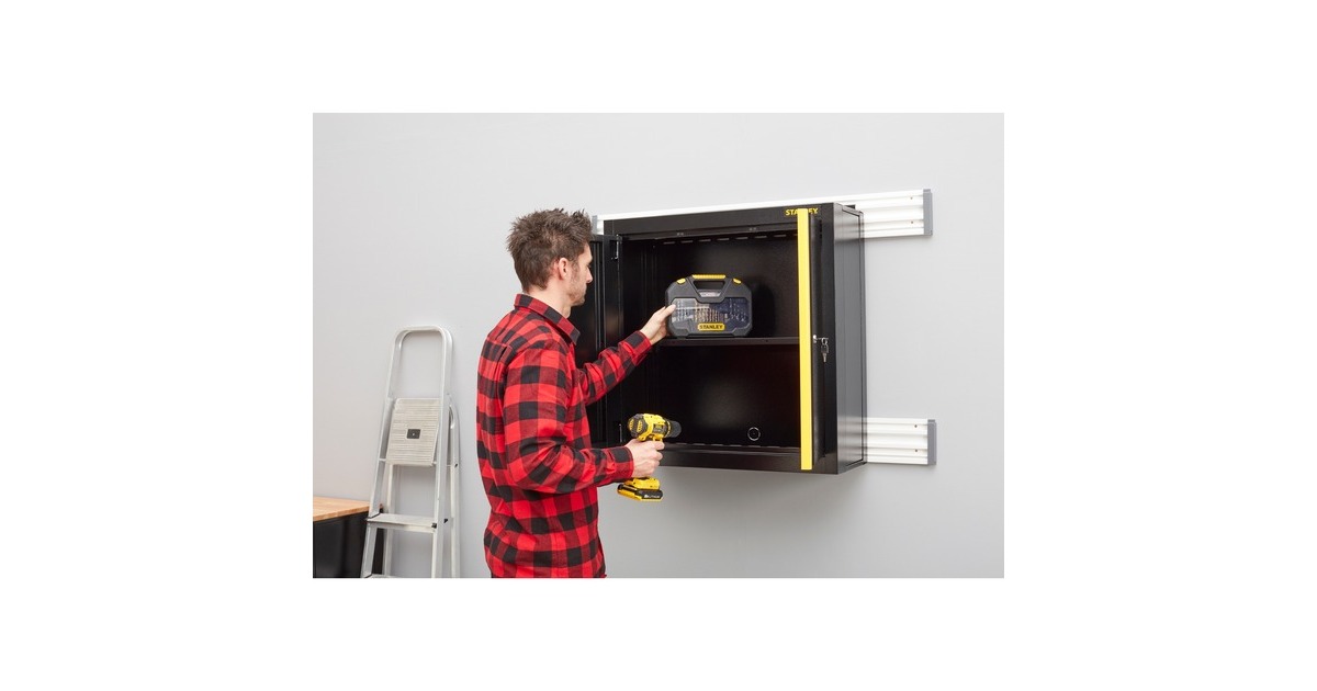 StanleyWandkast 2 deurs RTA gereedschapkast  (Zwart/geel)