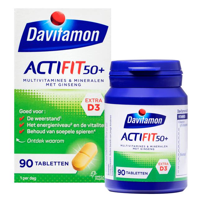 Davitamon Actifit 50+ Multivitamine met Ginseng 90 Tabletten