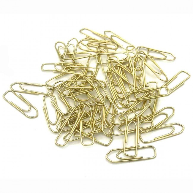 Büroklammern, gold